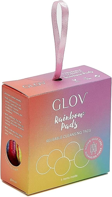 Wiederverwendbare Kosmetikpads zum Abschminken mehrfarbig 5 St. - Glov Rainbow Reusable Cleansing Pads — Bild N2