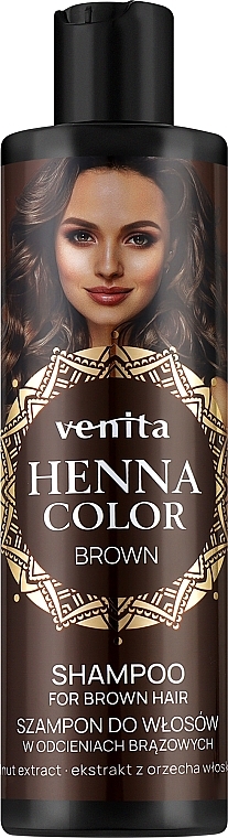 Shampoo für dunkles Haar mit Walnussextrakt - Venita Henna Color Shampoo Brown  — Bild N1