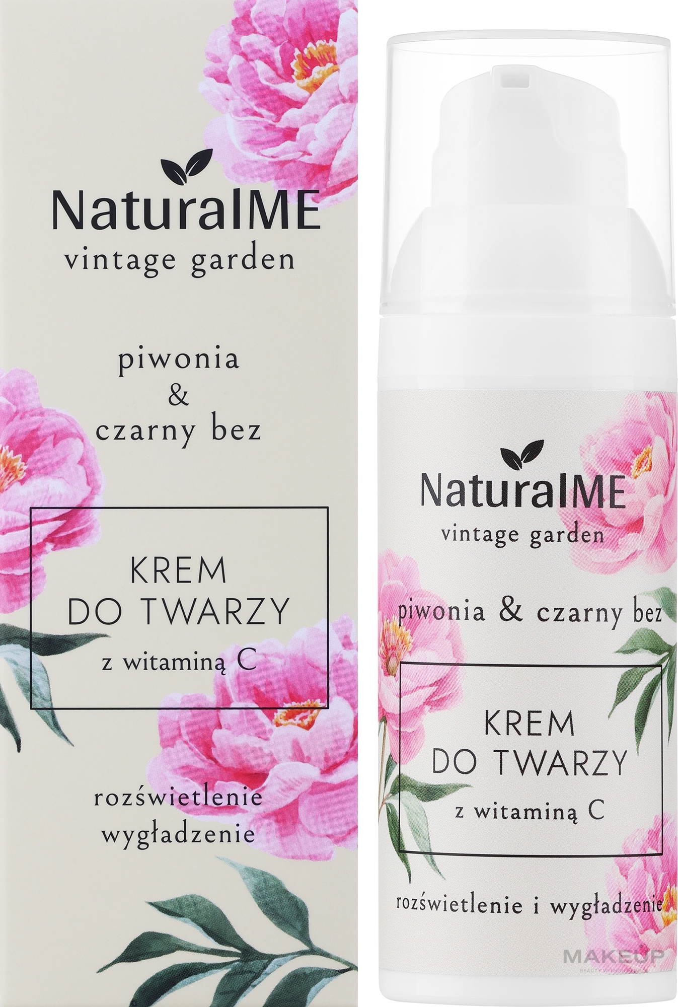 Gesichtscreme mit Vitamin C - NaturalME Vintage Garden Peony & Elderberry Brightening & Smoothing Cream With Vitamin C	 — Bild 50 ml