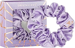 Düfte, Parfümerie und Kosmetik Haargummi aus Seide mit Kristallen lila - Crystallove Silk Hair Elastic With Crystals Lilac
