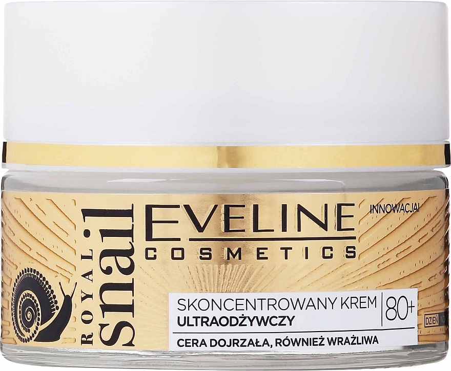 Ultra pflegende, feuchtigkeitsspendende und straffende Gesichtscreme mit Schneckenschleimfiltrat für reife und empfindliche Haut - Eveline Cosmetics Royal Snail Cream 80+ — Bild N3