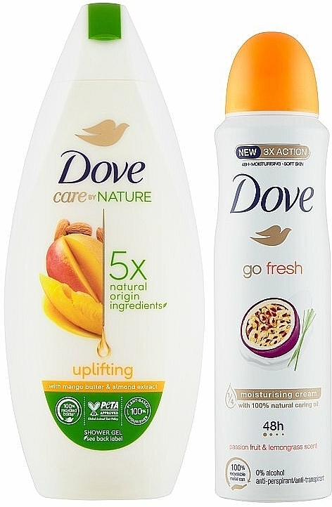 Set - Dove Naturally Caring Gift Set (sh/gel/250ml + deo/spray/150ml) — Bild N3