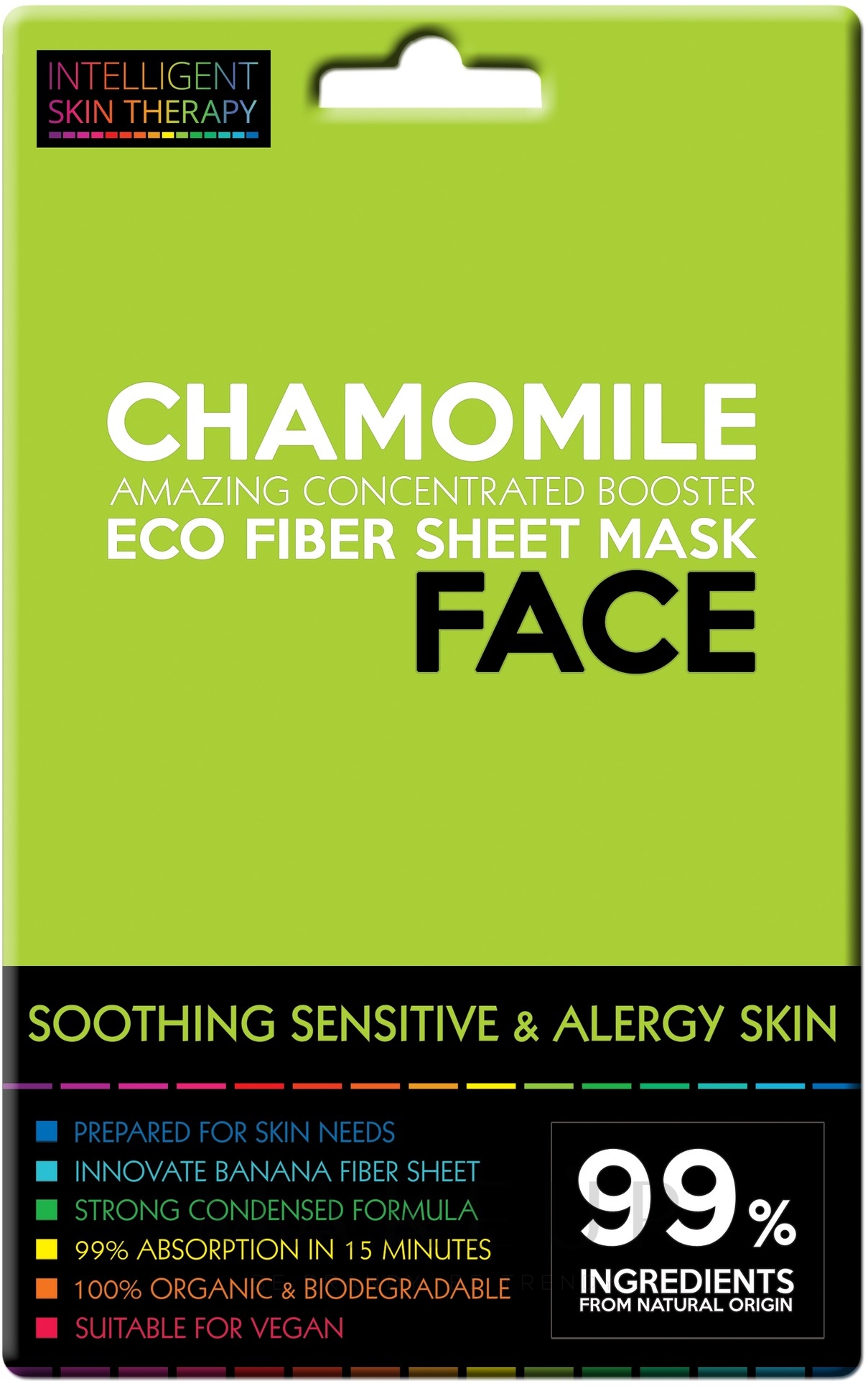 Tuchmaske für das Gesicht mit Kamillenextrakt - Beauty Face Intelligent Skin Therapy Mask — Bild 25 g