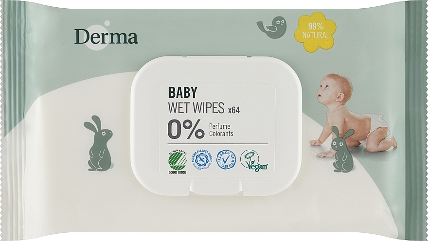 Feuchttücher für Babys 64 St. - Derma Baby Wet Wipes — Bild N2