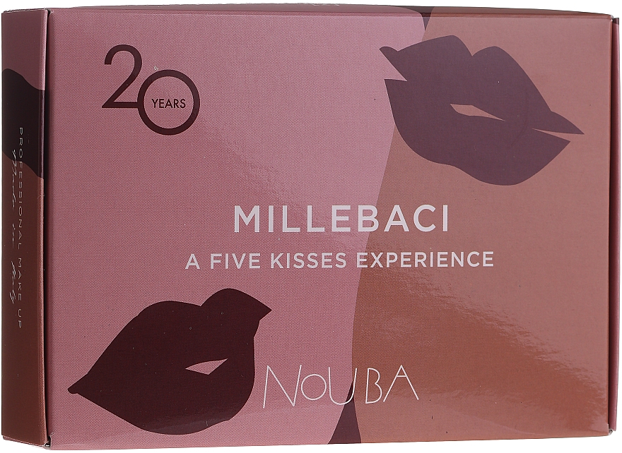 Lippenpflegeset №2 (Lippenstift 5x3ml) - NoUBA Millebaci Box Set 5 Kisses Experience — Bild N1