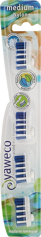 Austauschbare Zahnbürstenköpfe mittel 4 St. - Yaweco Toothbrush Heads Nylon Medium — Bild N1