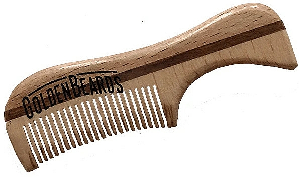 Schnurrbartkamm aus Öko-Holz 9,5 cm - Golden Beards Eco Moustache Comb — Bild N1