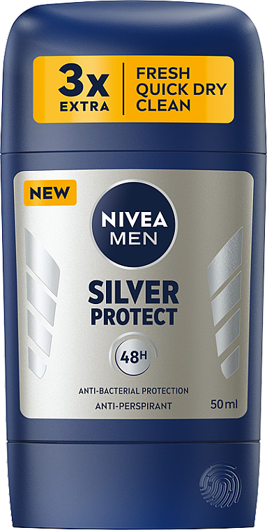 Deostick Antitranspirant für Männer - Nivea Men Silver Protect 48H Antiperspirant Stick — Bild N1