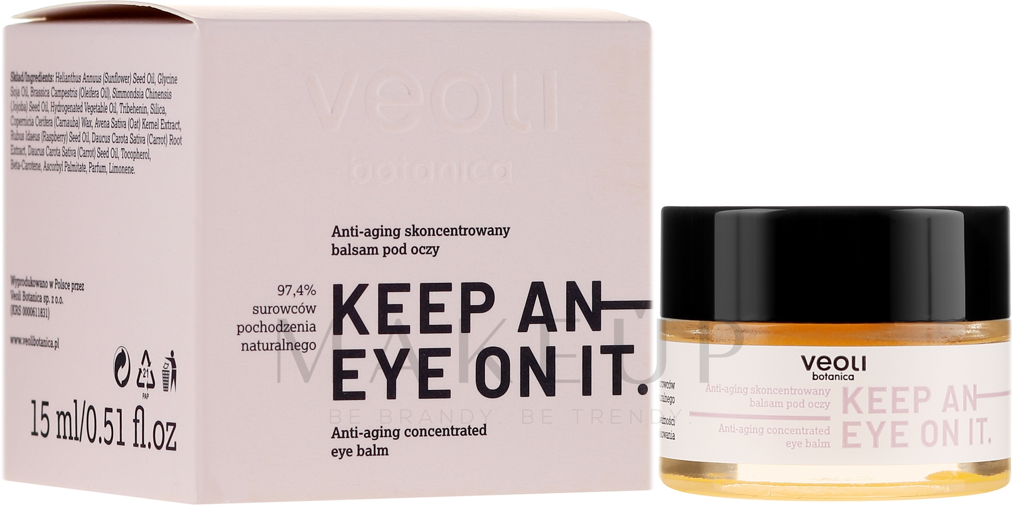 Konzentrierter Anti-Aging Balsam für die Augenpartie - Veoli Botanica Anti-aging Concentrated Eye Balm Keep An Eye On It — Bild 15 ml