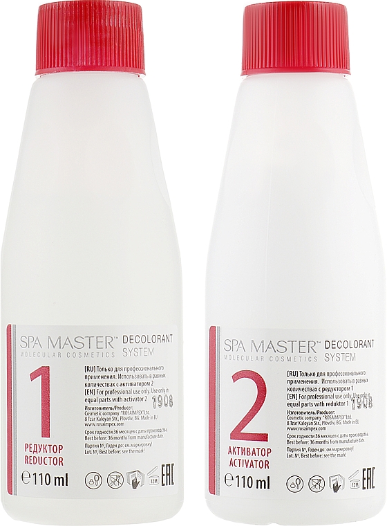 Entfärbungssystem zur Entfernung permanenter Farben aus dem Haar - Spa Master Decolorant System Gentle Formula & Conditioner — Bild N2