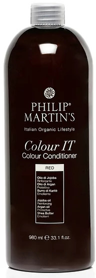 Getönte Haarspülung mit Sheabutter, Argan- und Jojobaöl - Philip Martin's Color It Color Conditioner — Bild Red