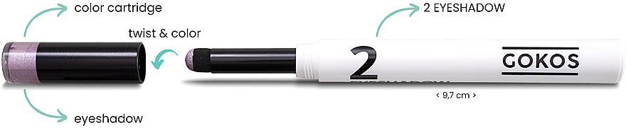 Lidschatten in Bleistift - Gokos EyeColor Eyeshadow White Edition — Bild N3