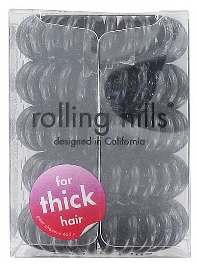 Spiral-Haargummi schwarz 5 St. - Rolling Hills 5 Traceless Hair Elastics Stronger Black — Bild N1