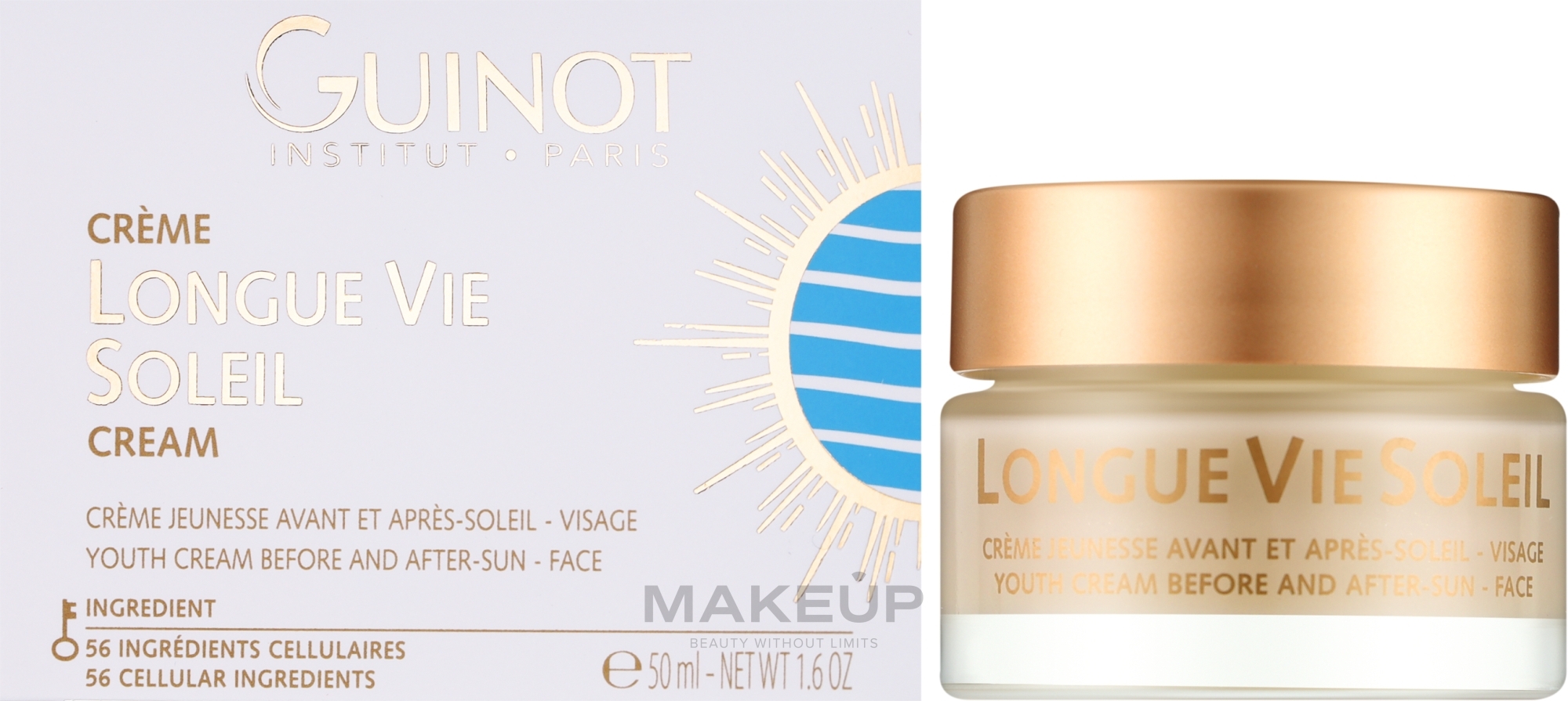 After Sun Creme - Guinot Longue Vie Soleil Youth Cream Before And After Sun Face — Bild 50 ml