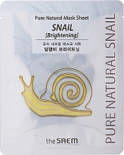 Aufhellende Tuchmaske für das Gesicht mit Schneckenschleimfiltrat - The Saem Pure Natural Mask Sheet Snail Brightening — Bild N1