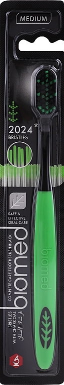 Zahnbürste mittel schwarz-grün - Biomed 2024 Black Medium Toothbrush