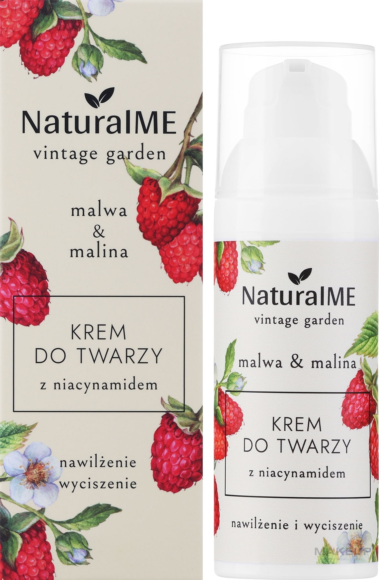 Gesichtscreme - NaturalME Vintage Garden Malwa & Raspberry Moisturizing & Calming Cream With Niacinamide	 — Bild 50 ml