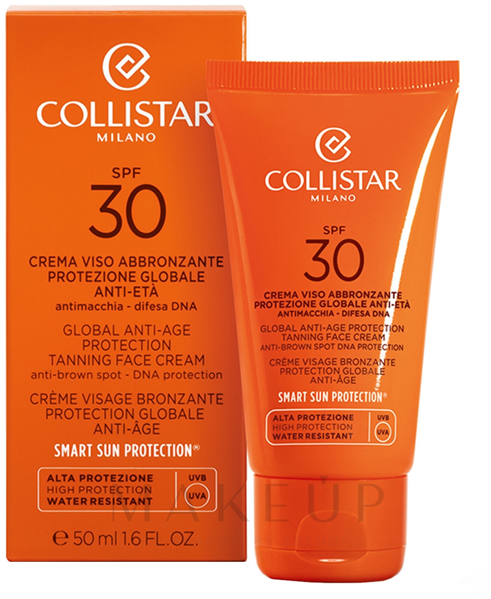 Anti-Falten Gesichtscreme gegen Pigmentflecken mit SPF 30 - Collistar Global Anti-Age Protection Tanning Face Cream SPF 30 — Bild 50 ml