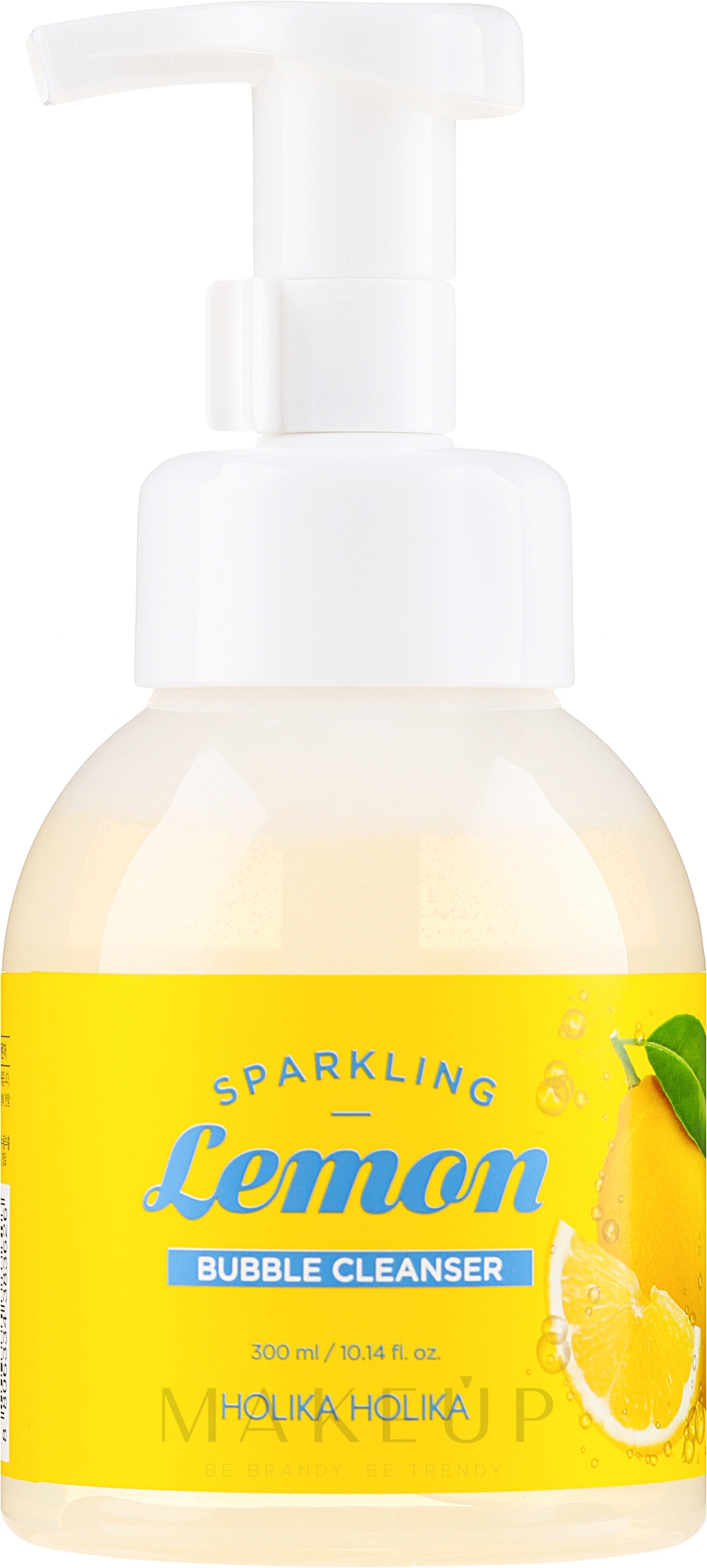 Gesichtsreinigungsschaum mit Spender für Akne und fettige Haut - Holika Holika Sparkling Lemon Bubble Cleanser — Bild 300 ml