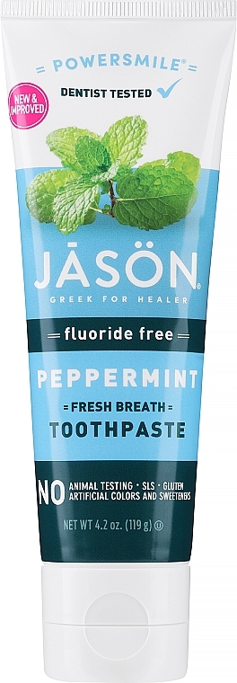 Zahnpasta mit Minze - Jason Natural Cosmetics Powersmile Toothpaste Peppermint  — Bild N2