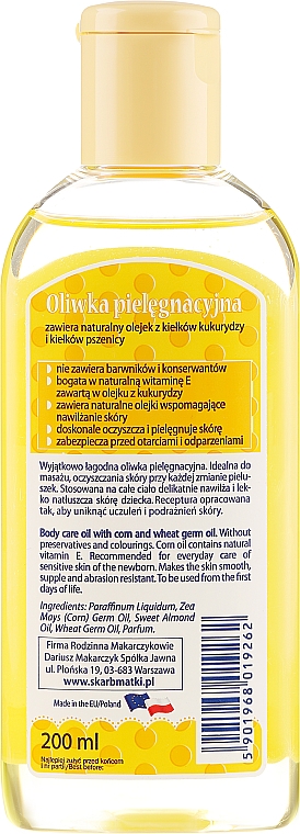 Pflegendes Körperöl für Babys und Kinder mit Mais und Weizenkeimöl - Skarb Matki Care Oil — Bild N2