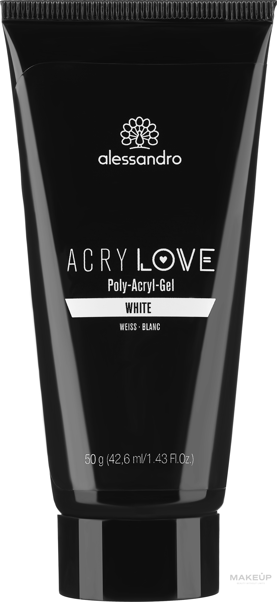 Polyacryl-Nagelgel - Alessandro International AcryLove Poly-Acryl-Gel White — Bild 50 g