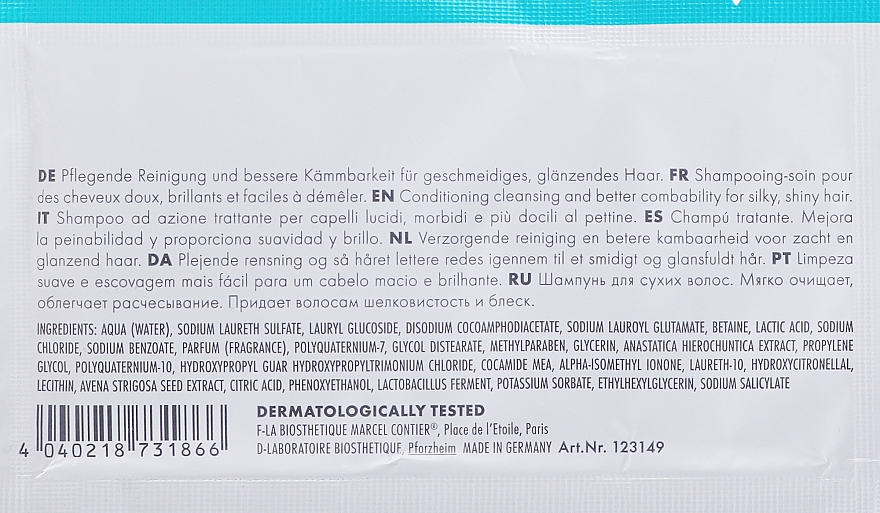 Reinigendes Shampoo für trockenes Haar - La Biosthetique Dry Hair Shampoo (Probe)  — Bild N2