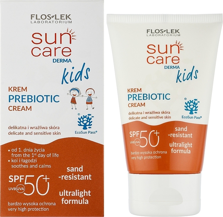 Sonnenschutzcreme für trockene Kinderhaut - Floslek Sun Care Derma Kids Prebiotic Cream SPF 50 — Bild N2