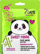 Düfte, Parfümerie und Kosmetik Aufhellende Gesichtsmaske mit Sojaöl und Bambusextrakt Süßer Panda - 7 Days Animal Sweet Panda