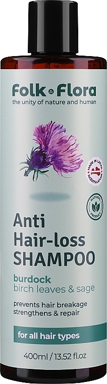 Shampoo gegen Haarausfall - Folk&Flora Anti Hair Loss Shampoo  — Bild N1