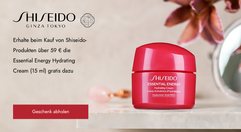 Beim Kauf von Shiseido-Produkten über 59 € gibt es die Essential Energy Hydrating Cream (15 ml) gratis dazu