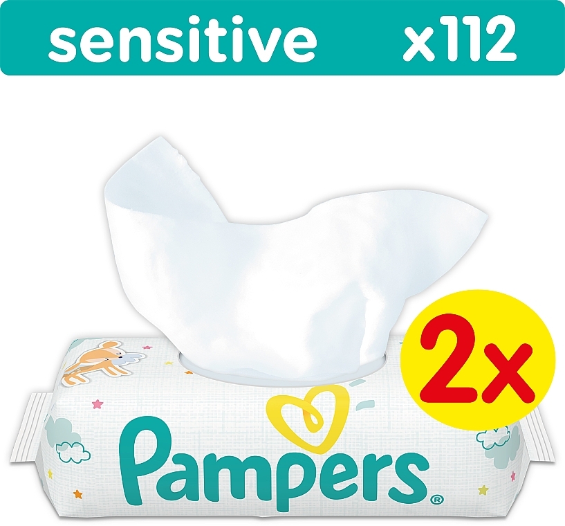 Feuchttücher für Babys Sensitive 2x56 St. - Pampers — Bild N1