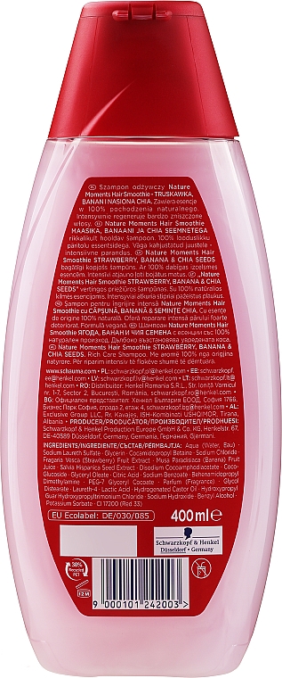 Pflegeshampoo mit Erdbeere-, Bananen- und Chiasamen-Extrakt - Schauma Nature Moments Shampoo — Bild N2