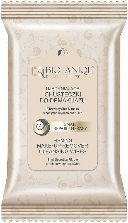 Straffende Abschminktücher - Biotaniqe Snail Repair Therapy Firming Make-Up Remower Cleansing Wipes — Bild N1