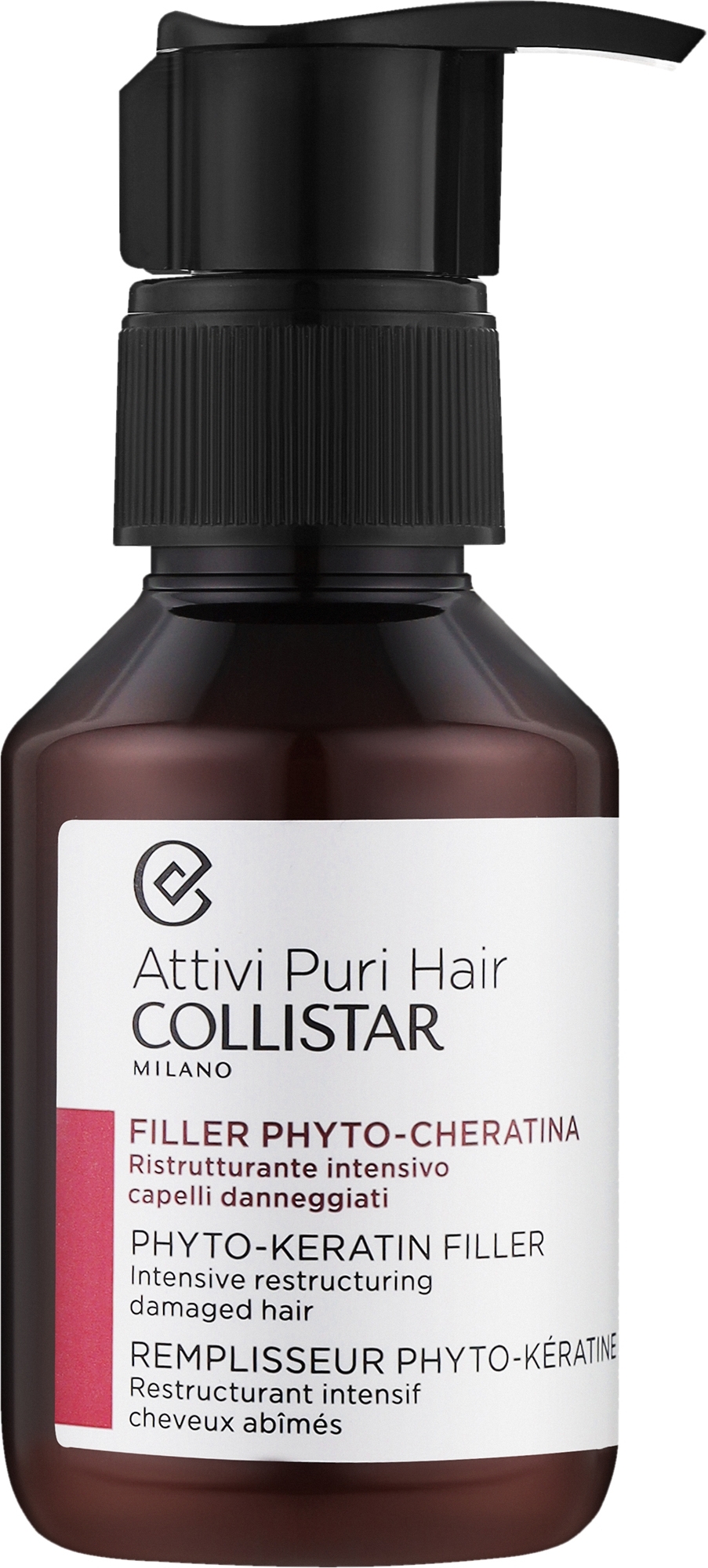 Intensiv regenerierender Haarfüller - Collistar Attivi Puri Hair Phyto-Keratin Filler — Bild 100 ml