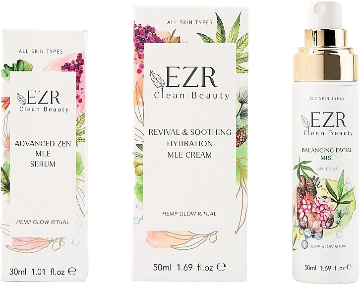 Körperpflegeset Skin ZEN Ritual - EZR Clean Beauty (Gesichtscreme 50ml + Gesichtsserum 30ml + Gesichtsnebel 50ml) — Bild N1