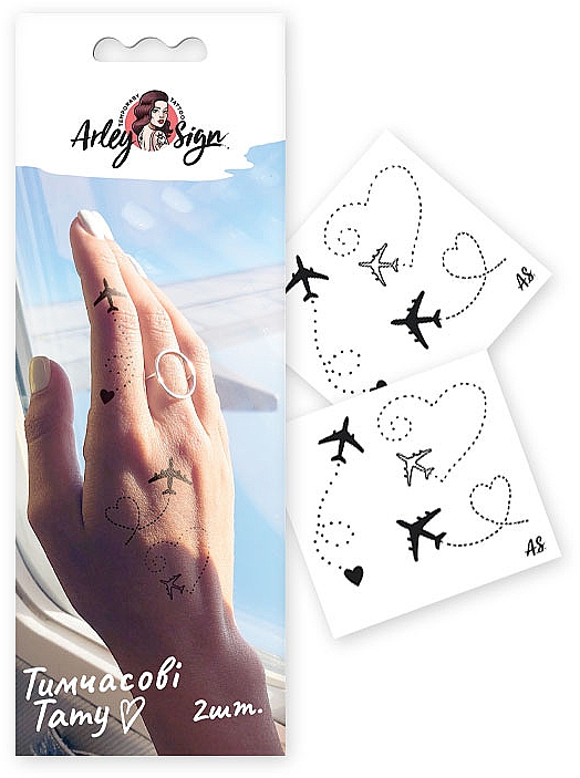 Abwaschbares Tattoo Reihe von Flugzeugen - Arley Sign — Bild N1