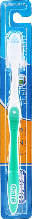 Zahnbürste mittel weiß-grün - Oral-B 1 2 3 Classic 40 Medium — Bild N1