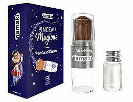 Düfte, Parfümerie und Kosmetik Make-up Set - Namaki Silver Sparkling (Glitzer für Gesicht und Körper 4g + Pinsel zum Auftragen)