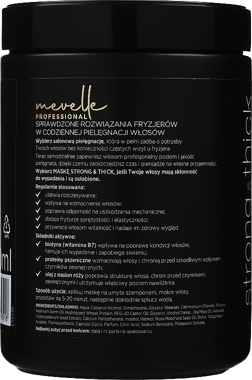 Stärkende Haarmaske - Mevelle Strong & Thick Intensive Hair Mask Biotin — Bild N2