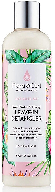 Leave-in Conditioner mit Rosenwasser und Honig - Flora & Curl Hydrate Me Rose Water & Honey Leave-in Detangler — Bild N1