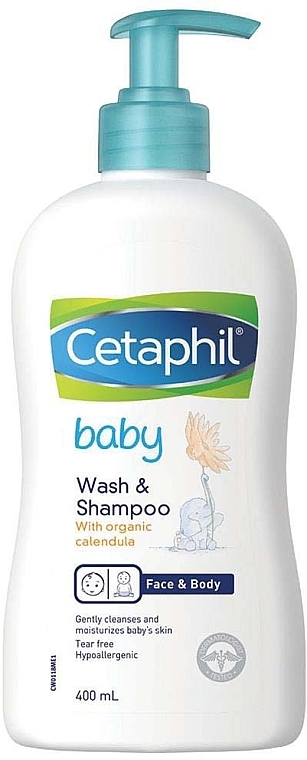 Babybadegel und Shampoo - Cetaphil Baby Wash & Shampoo With Organic Calendula — Bild N1
