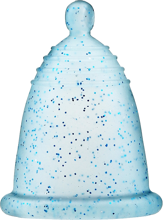 Menstruationstasse Größe S hellblau mit Glitzer - MeLuna Classic Menstrual Cup — Bild N1