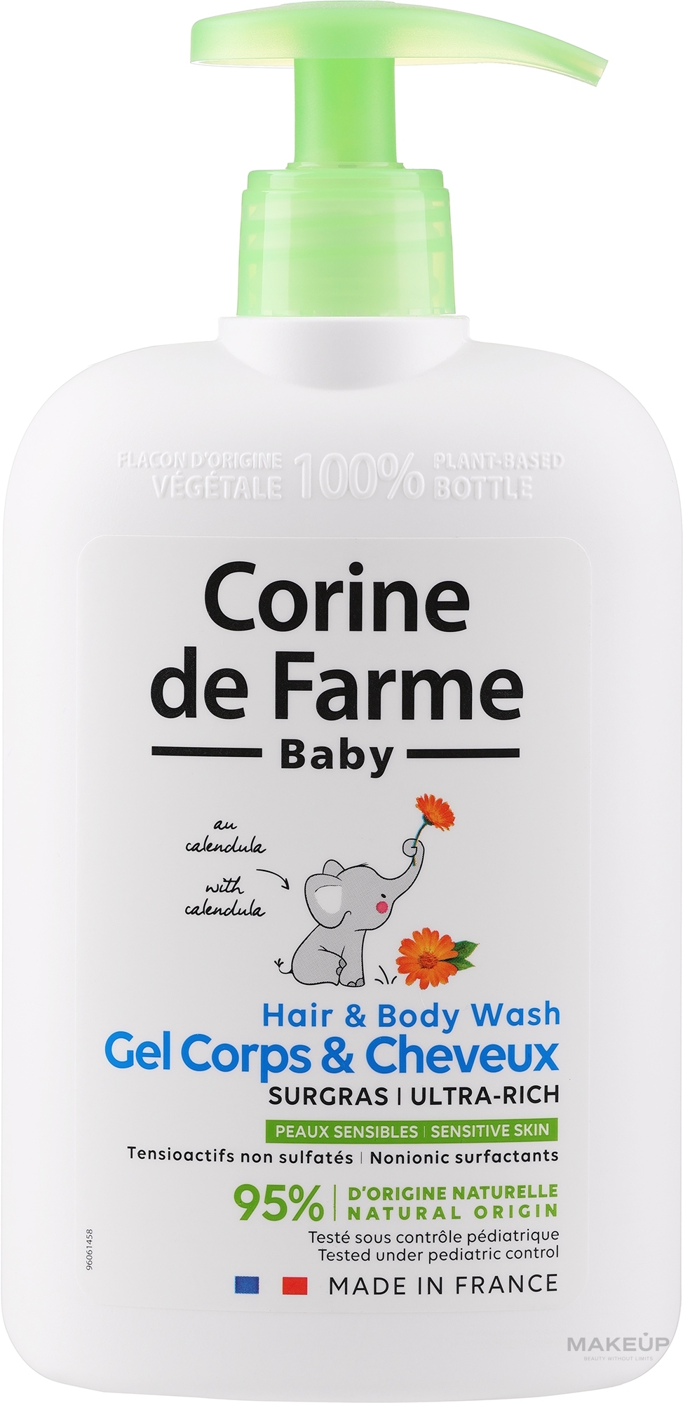 Hypoallergenes sanftes Duschgel für Körper und Haar für empfindliche Babyhaut - Corine De Farme  — Bild 500 ml