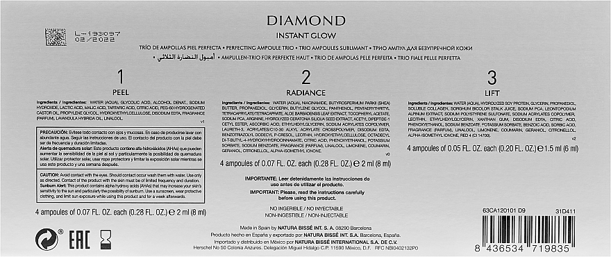 3-stufige Anti-Aging Gesichtsampullen - Natura Bisse Diamond Instant Glow Express Mini-Lift — Bild N3