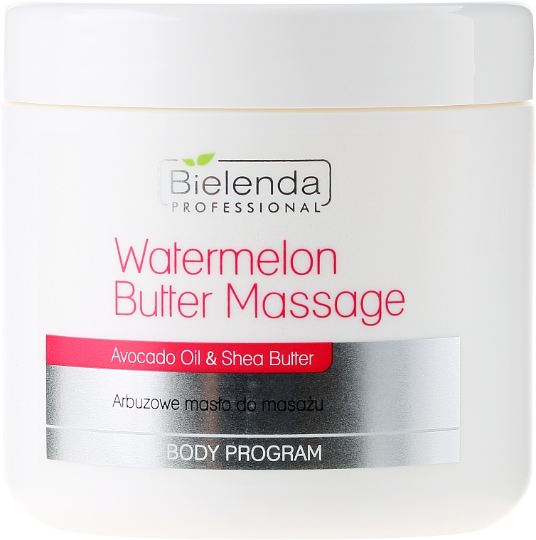 Massagebutter für den Körper mit Wassermelone, Avocadoöl und Sheabutter - Bielenda Professional Watermelon Body Butter Massage