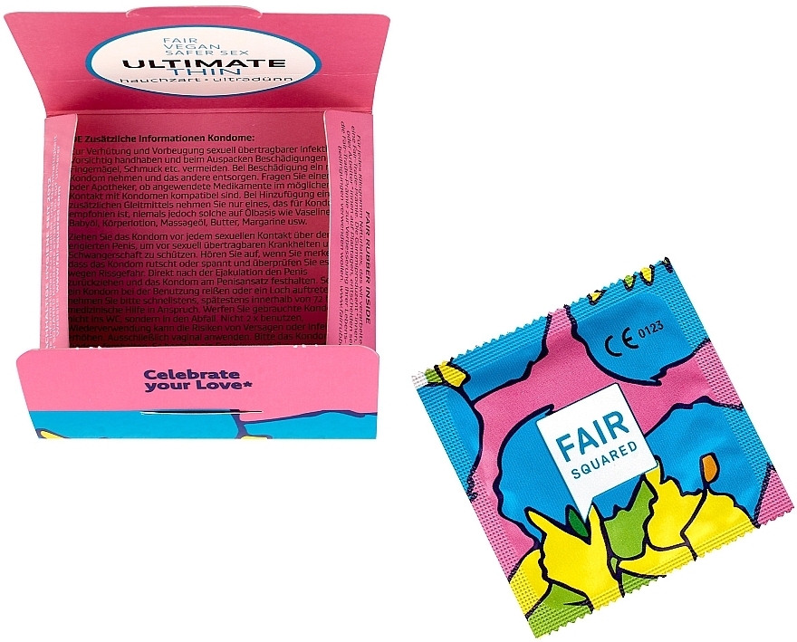Kondom dünn aus Naturlatex 1 St. - Fair Squared Ultimate Thin Vegan Condoms — Bild N2