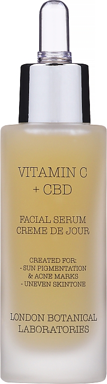 Aufhellendes Anti-Aging Gesichtsserum mit Vitamin C, CBD und Hyaluronsäure - London Botanical Laboratories Vitamin C + CBD Serum — Bild N1
