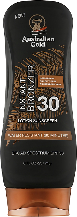 Sonneschutzlotion für den Körper mit Bronzer SPF 30 - Australian Gold Lotion Sunscreen Instant Bronzer Spf30 — Bild N1