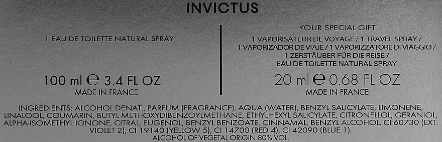 Paco Rabanne Invictus - Duftset (Eau de Toilette/100ml + Eau de Toilette/20ml) — Bild N4